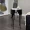 Black Aluminum Drip Accent Table with Melting Designed Legs and Shaded Glass Top 16" x 16" x 25"